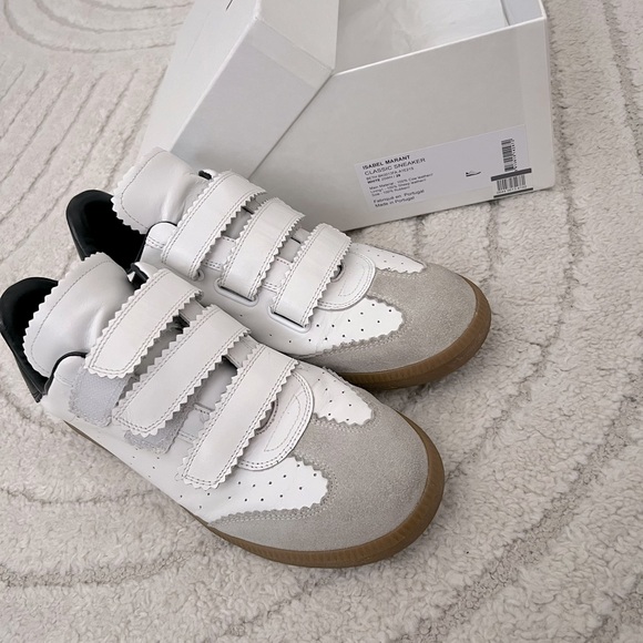 Isabel Marant Beth Perforated Leather Grip-Strap Sneaker Size 39 (US 8) - Picture 2 of 8